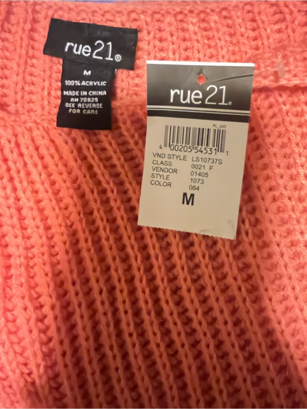 Rue21 Coral Scoop Neck Knit Sweater Size M NWT - Picture 7 of 7
